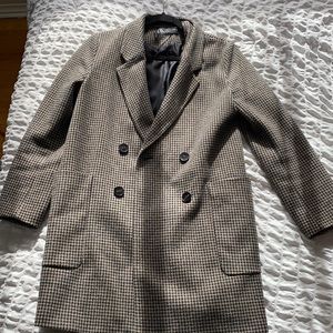 Zara houndstooth double breasted coat
